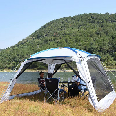 Tentes de camping multiples argentées de pièce du revêtement 210D W/P 2000mm tente imperméable de 6 hommes