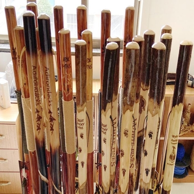 90x3cm Cane Chinese Totem Carving de marche en bois