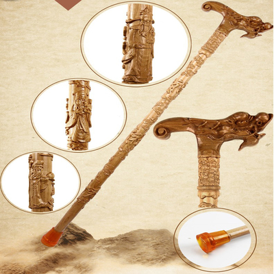 Tailles faites sur commande en bois faites main des cannes 90cm de tête animale