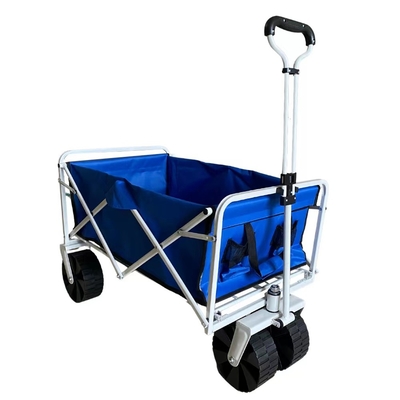 Revêtement se pliant en acier de poudre de chariot de chariot de jardin extérieur avec la poignée télescopique