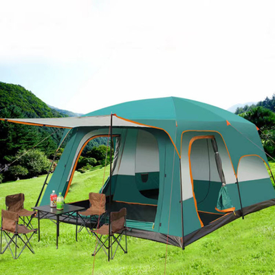 Unité centrale d'Oxford 210D de polyester enduisant la famille extérieure de couche de grande tente imperméable vivant la tente de camping de 8 personnes