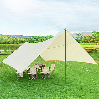 L'argent de tuyau de fer a enduit l'abri de Crane Pop Up Beach Cabana Sun de tissu de la corde de vent
