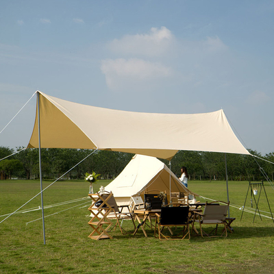 Tente extérieure de Sun de camping de tissu de nuance enduite argentée de Sun avec la corde de vent