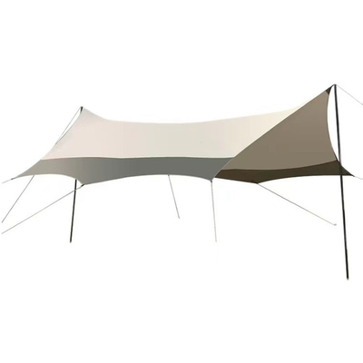 Tente extérieure de Sun de camping de tissu de nuance enduite argentée de Sun avec la corde de vent