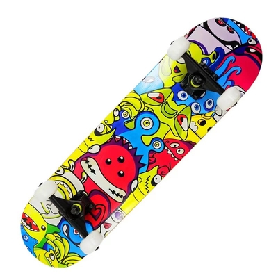 Planche à roulettes Dragon à quatre roues Planche à roulettes Longboard à coussin en PU rouge